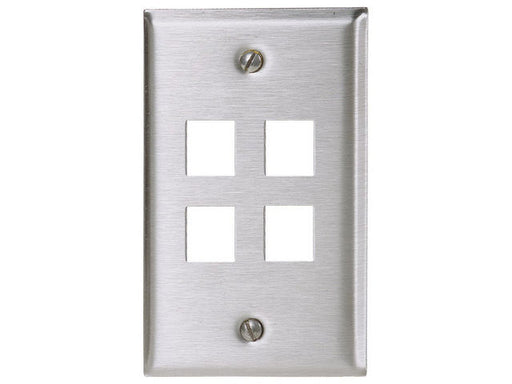Bryant Plate Wall Stainless Steel 1-Gang 4-Port (SSF14)