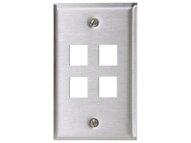 Bryant Plate Wall Stainless Steel 1-Gang 4-Port (SSF14)