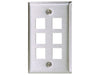 Bryant Plate Wall Stainless Steel 1-Gang 6-Port (SSF16)
