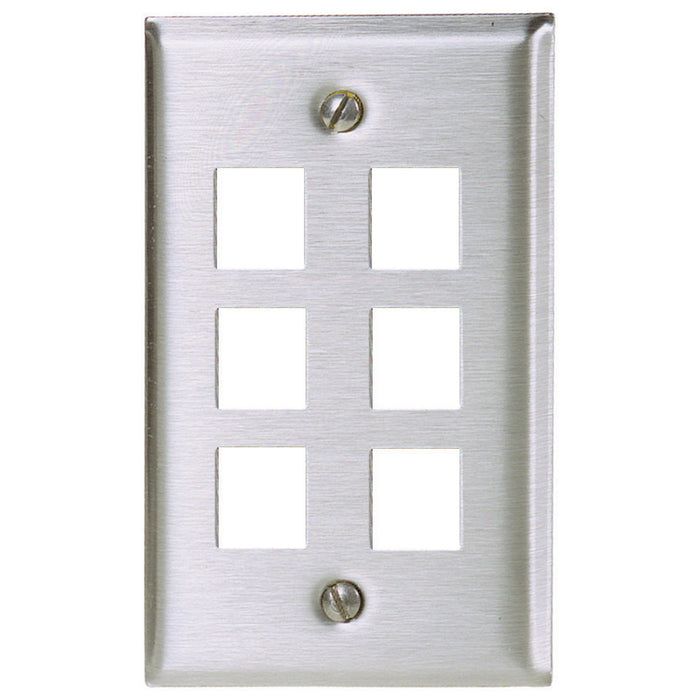 Bryant Plate Wall Stainless Steel 1-Gang 6-Port (SSF16)