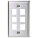 Bryant Plate Wall Stainless Steel 1-Gang 6-Port (SSF16)