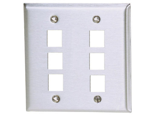 Bryant Plate Wall Stainless Steel 2-Gang 6-Port (SSF206)