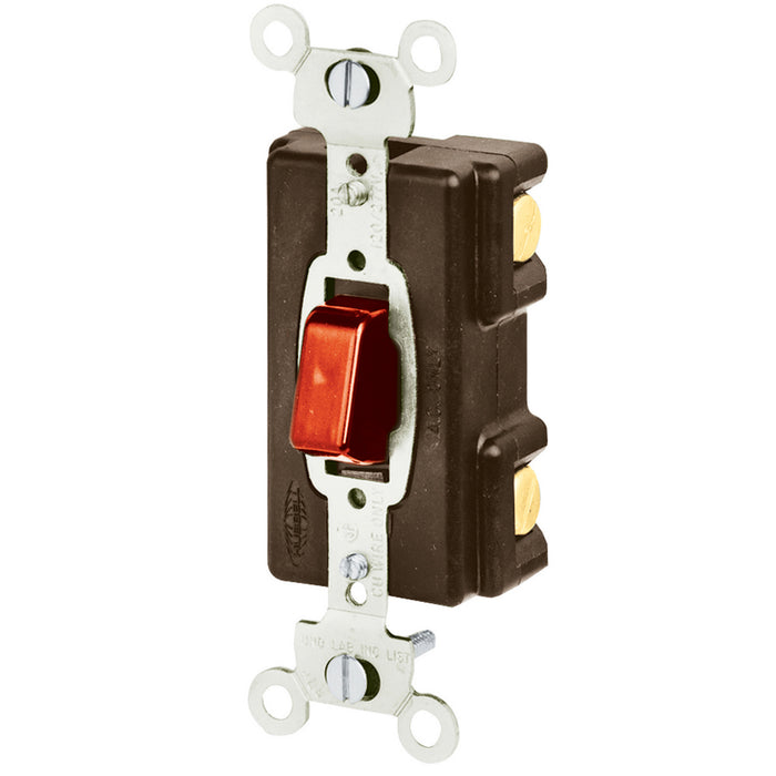 Bryant Push Button Switch Single-Pole 20A 120/277V Pilot Red (4997PLR)