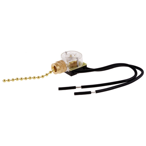 Bryant Pull Chain Single Pull Single Throw Switch 6A 125V Brass (RL121)