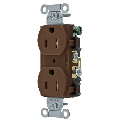 Bryant Receptacle Straight Blade Com Tamper-Resistant 15A 125V 5-15 Brown (CBRS15TR)