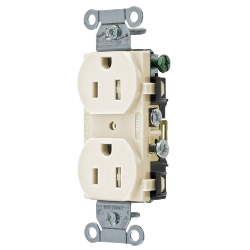 Bryant Receptacle Straight Blade Com Tamper-Resistant 15A 125V 5-15 Light Almond (CBRS15LATR)