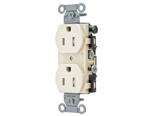 Bryant Receptacle Straight Blade Com Tamper-Resistant 15A 125V 5-15 Light Almond (CBRS15LATR)