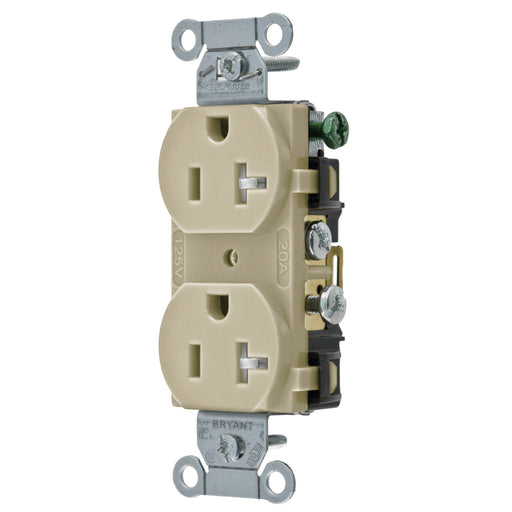 Bryant Receptacle Straight Blade Commercial Tamper-Resistant 20A 125V 5-20 Ivory (CBRS20ITR)