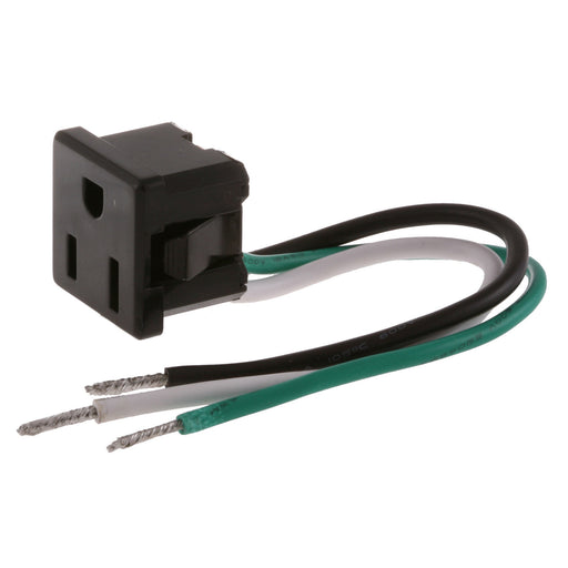 Bryant Receptacle Single 5-15 Snap-In Black (RR374)