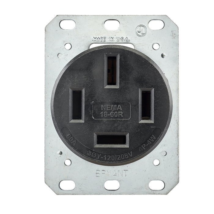 Bryant Receptacle 60A 3PH 120/208V 18-60R Black (8360FR)