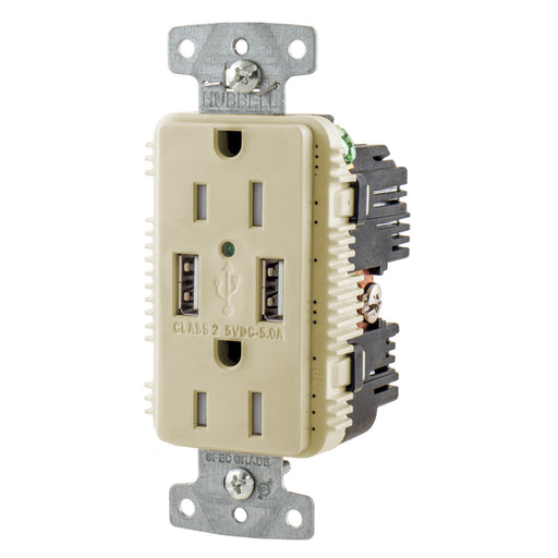 Bryant Receptacle Duplex 15A 125V 5A 5V USB Port A Ivory (USBB15A5I)