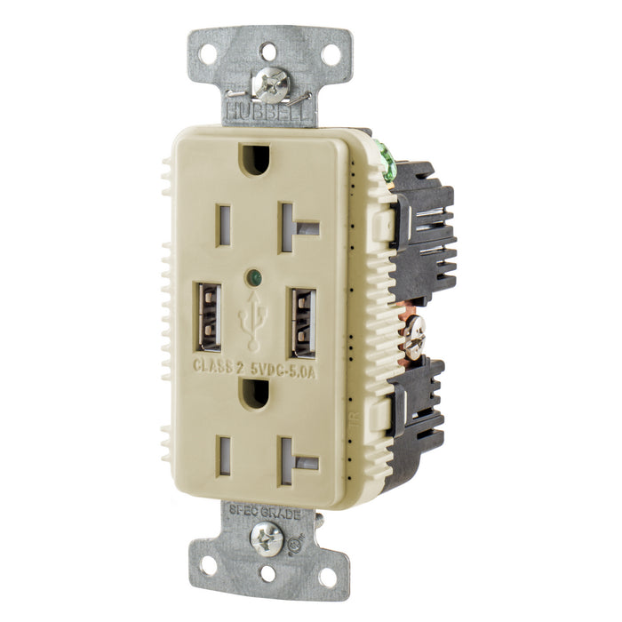 Bryant Receptacle Duplex 20A 125V 5A 5V USB Port A Ivory (USBB20A5I)