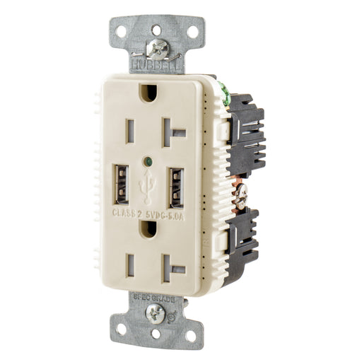 Bryant Receptacle Duplex 20A 125V 5A 5V USB Port A Light Almond (USBB20A5LA)