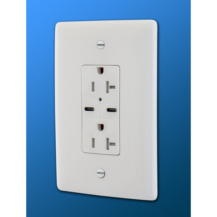 Bryant Receptacle Duplex 20A 125V 5A 5V USB Port C White (USBB20C5W)