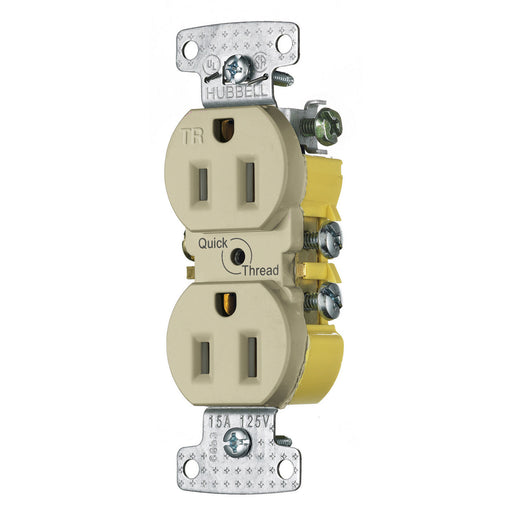 Bryant Receptacle Duplex Tamper-Resistant 15A 125V Quick Thread Ivory (RR15QITR)