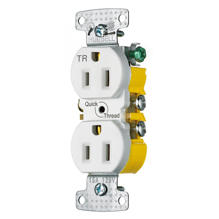 Bryant Receptacle Duplex Tamper-Resistant 15A 125V Quick Thread White (RR15QWTR)