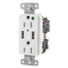 Bryant Receptacle Hospital Grade Duplex 15A 125V 5A 5V USB Port A White (USBB8200A5W)