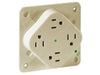 Bryant Receptacle Quadplex Surge Protective Device Hospital Grade 15A 125V 5-15R Ivory (1254HSIA)