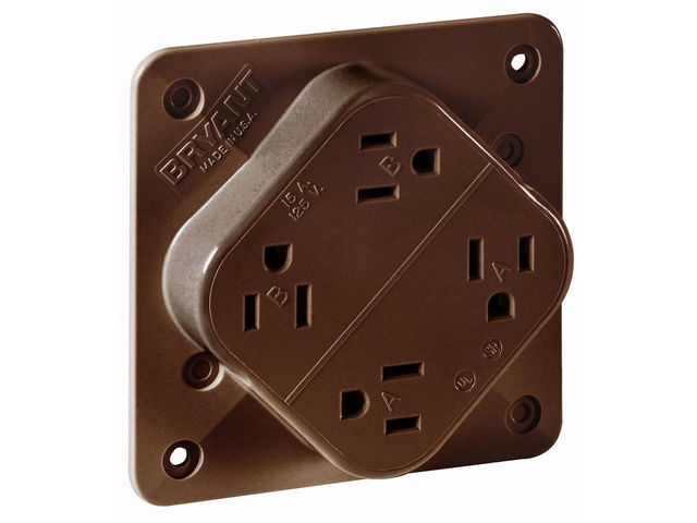 Bryant Receptacle Quadplex 15A 125V 5-15R Brown (1254B)