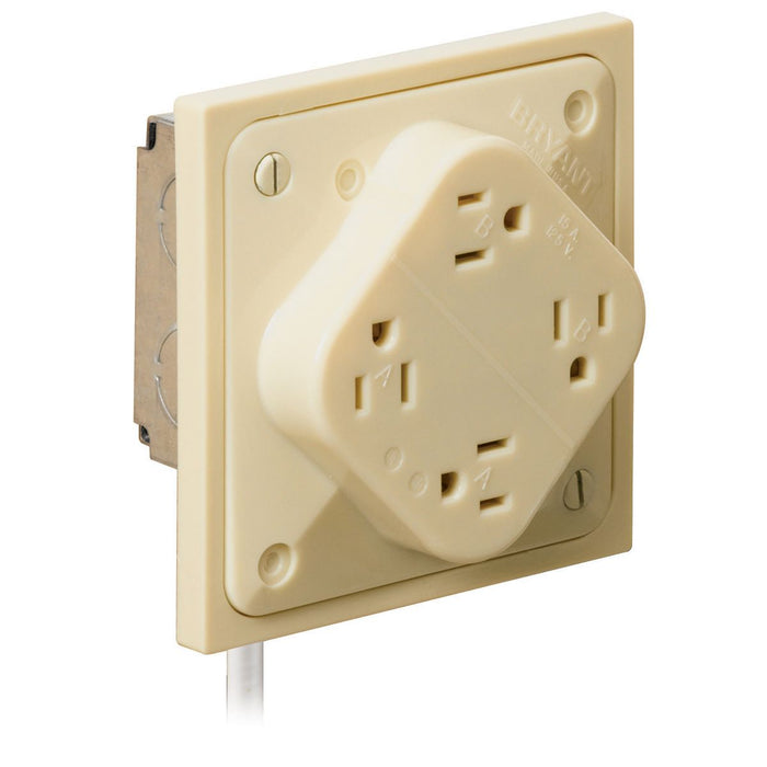 Bryant Receptacle Quadplex 15A 125V 5-15R Ivory (1254I)