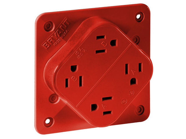 Bryant Receptacle Quadplex 15A 125V 5-15R Red (1254R)