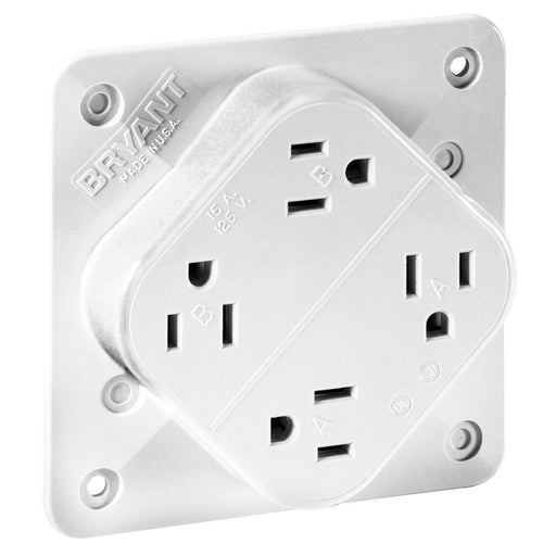 Bryant Receptacle Quadplex 15A 125V 5-15R White (1254W)