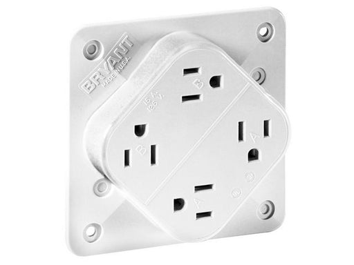 Bryant Receptacle Quadplex 15A 125V 5-15R White (1254W)