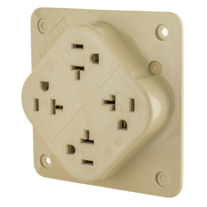 Bryant Receptacle Quadplex 20A 125V 5-20R Ivory (21254I)