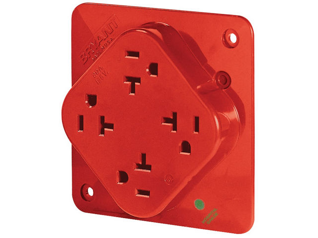 Bryant Receptacle Quadplex Hospital Grade 20A 125V 5-20R Red (21254HR)