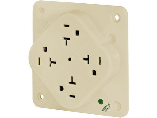 Bryant Receptacle Quadplex Hospital Grade Industrial Grade 20A 125V 5-20R Ivory (21254HIL)