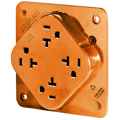 Bryant Receptacle Quadplex Industrial Grade 20A 125V 5-20R Orange (21254IGO)