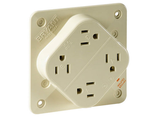 Bryant Receptacle Quadplex Surge Protective Device 15A 125V 5-15R Ivory (1254SIA)