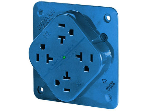 Bryant Receptacle Quadplex Surge Protective Device 20A 125V 5-20R Blue (21254SA)