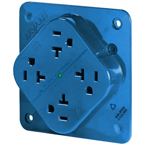 Bryant Receptacle Quadplex Surge Protective Device 20A 125V 5-20R Blue (21254SA)