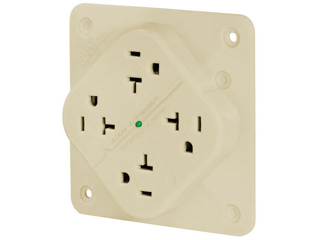 Bryant Receptacle Quadplex Surge Protective Device 20A 125V 5-20R Ivory (21254SIA)