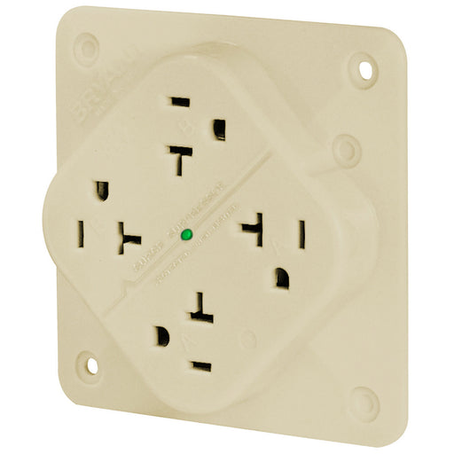 Bryant Receptacle Quadplex Surge Protective Device 20A 125V 5-20R Ivory (21254SIA)