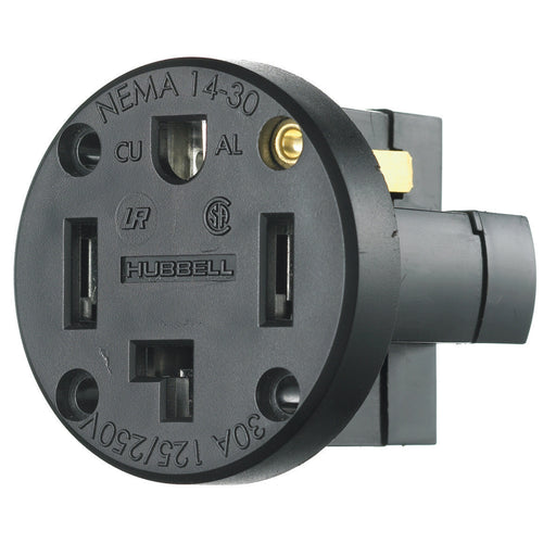 Bryant Receptacle Straight Blade 30A 125/250V 3P4W Pan Mount Black (RR430PM)