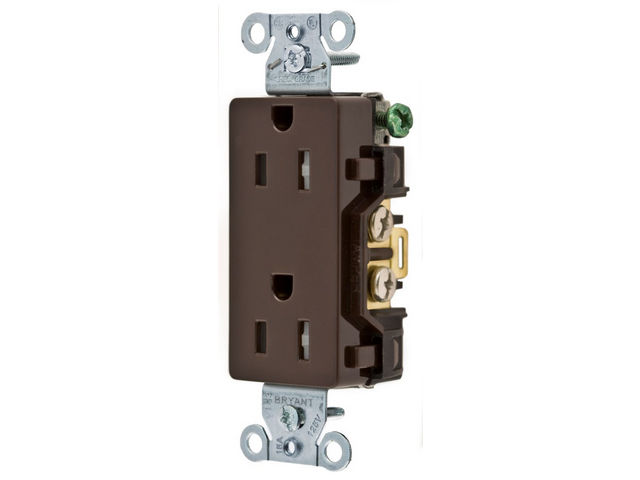 Bryant Receptacle Straight Blade Decorator Tamper-Resistant 15A 125V 5-15R Brown (DRS15TR)