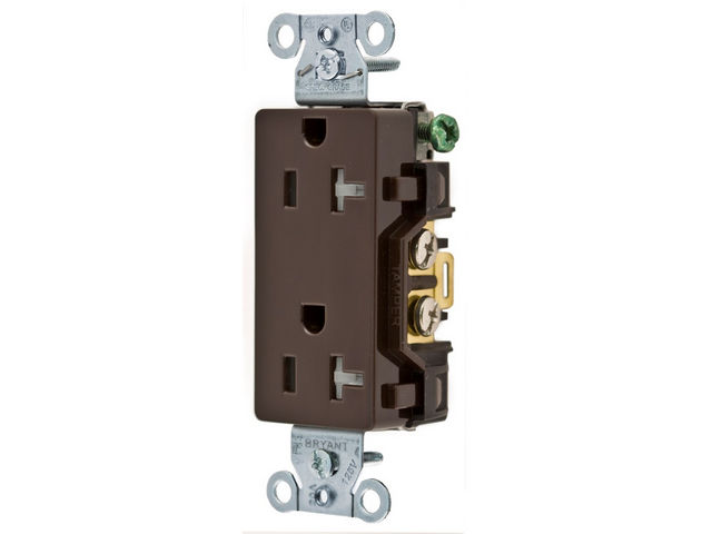 Bryant Receptacle Straight Blade Decorator Tamper-Resistant 20A 125V 5-20R Brown (DRS20TR)