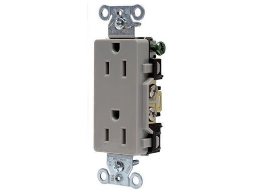 Bryant Receptacles Straight Blade Commercial Decorator 15A 125V 5-15R Gray (DRS15GRY)