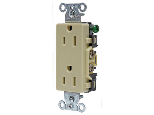 Bryant Receptacles Straight Blade Commercial Decorator 15A 125V 5-15R Ivory (DRS15I)