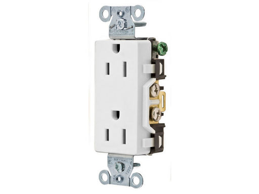 Bryant Receptacles Straight Blade Commercial Decorator 15A 125V 5-15R White (DRS15WHI)