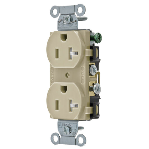 Bryant Receptacles Straight Blade Commercial Tamper-Resistant 20A 125V 5-20R Ivory (CRS20ITR)