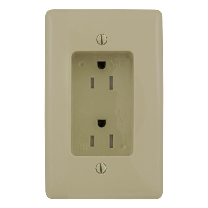 Bryant Recess Tamper-Resistant Duplex Receptacle 15A 125V Ivory (RR1510I)