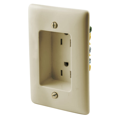 Bryant Recess Tamper-Resistant Duplex Receptacle 15A 125V Ivory (RR1510I)