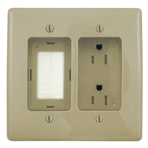 Bryant Recess Tamper-Resistant Duplex Receptacle 2-Gang With Feed-Through 15A 125V Ivory (RR1512I)