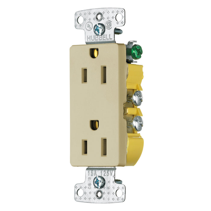 Bryant Residential Duplex Receptacle 15A 125V Decorator Face Ivory (RRD15I)