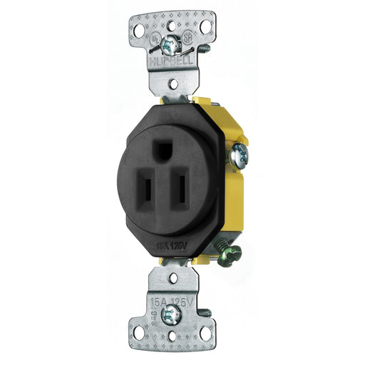 Bryant Residential Single Receptacle 15A 125V Self-Grounding Black (RR151BK)