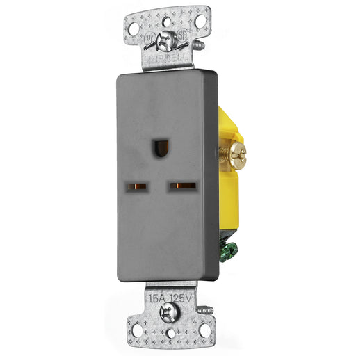 Bryant Residential Single Receptacle 15A 250V Self Grounding Decorator Gray (RRD155GY)