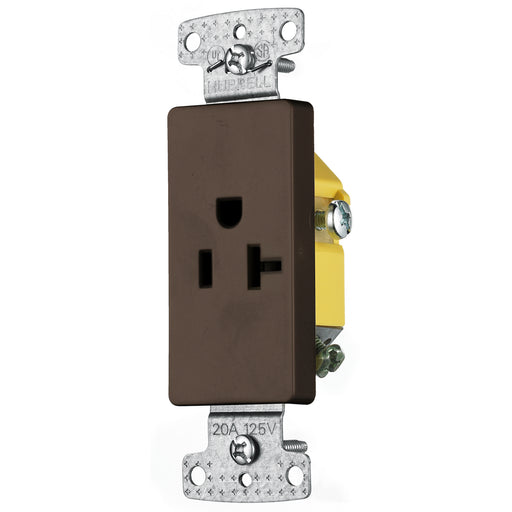 Bryant Residential Single Receptacle 20A 125V Self Grounding Decorator Brown (RRD201)